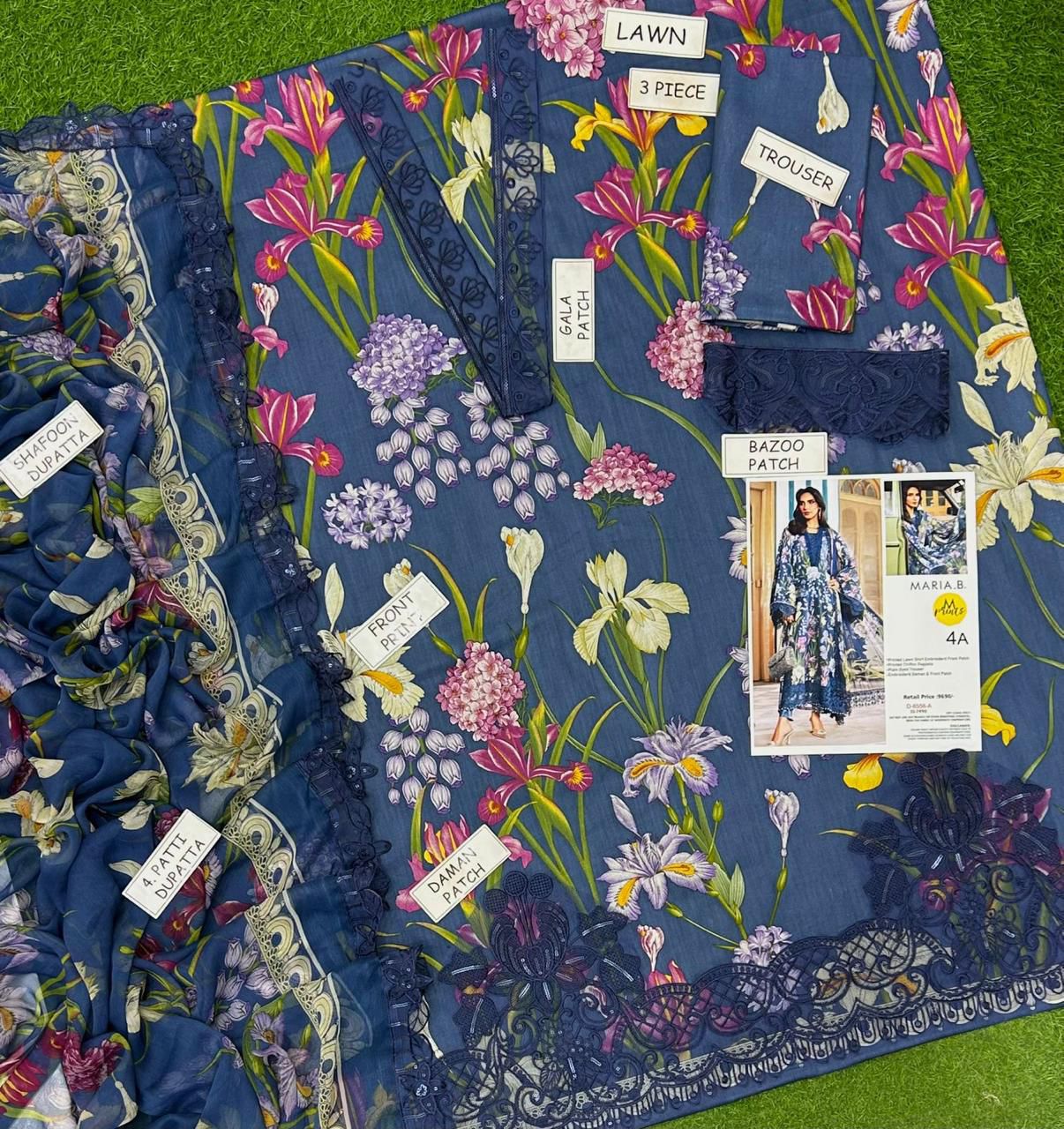 M.Prints By Maria B Embroidered Cambric Suits Unstitched 3 Piece