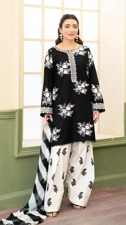 LaibaMir 3pc Embroidered Lawn