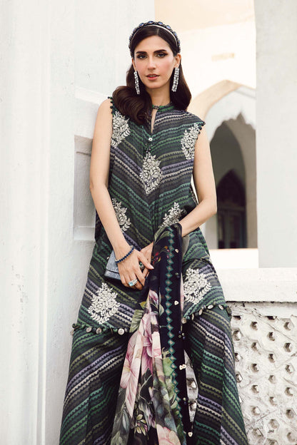 Maria.B MPrints Embroidered Cambric Unstitched 3Pc Suit