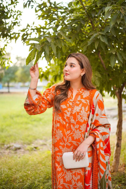 Aneelas - WPR-03 - Luxury Lawn Embroidered Unstitched 3 Piece