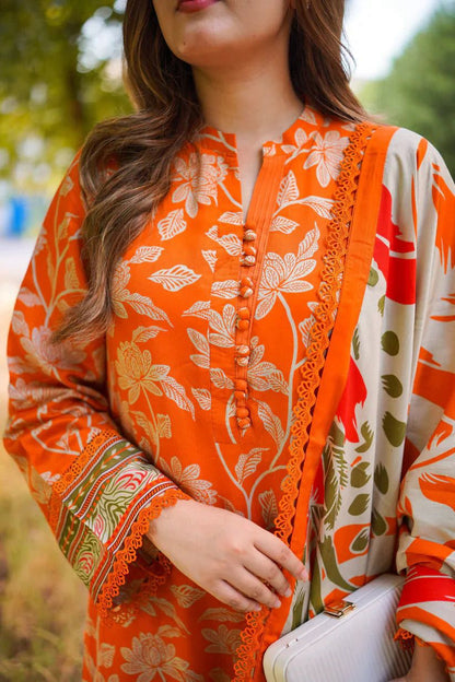Aneelas - WPR-03 - Luxury Lawn Embroidered Unstitched 3 Piece