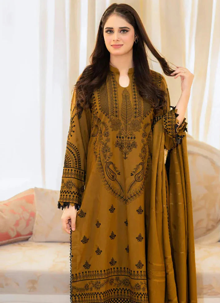 LIBAAS-3PC EMBROIDERED LAWN